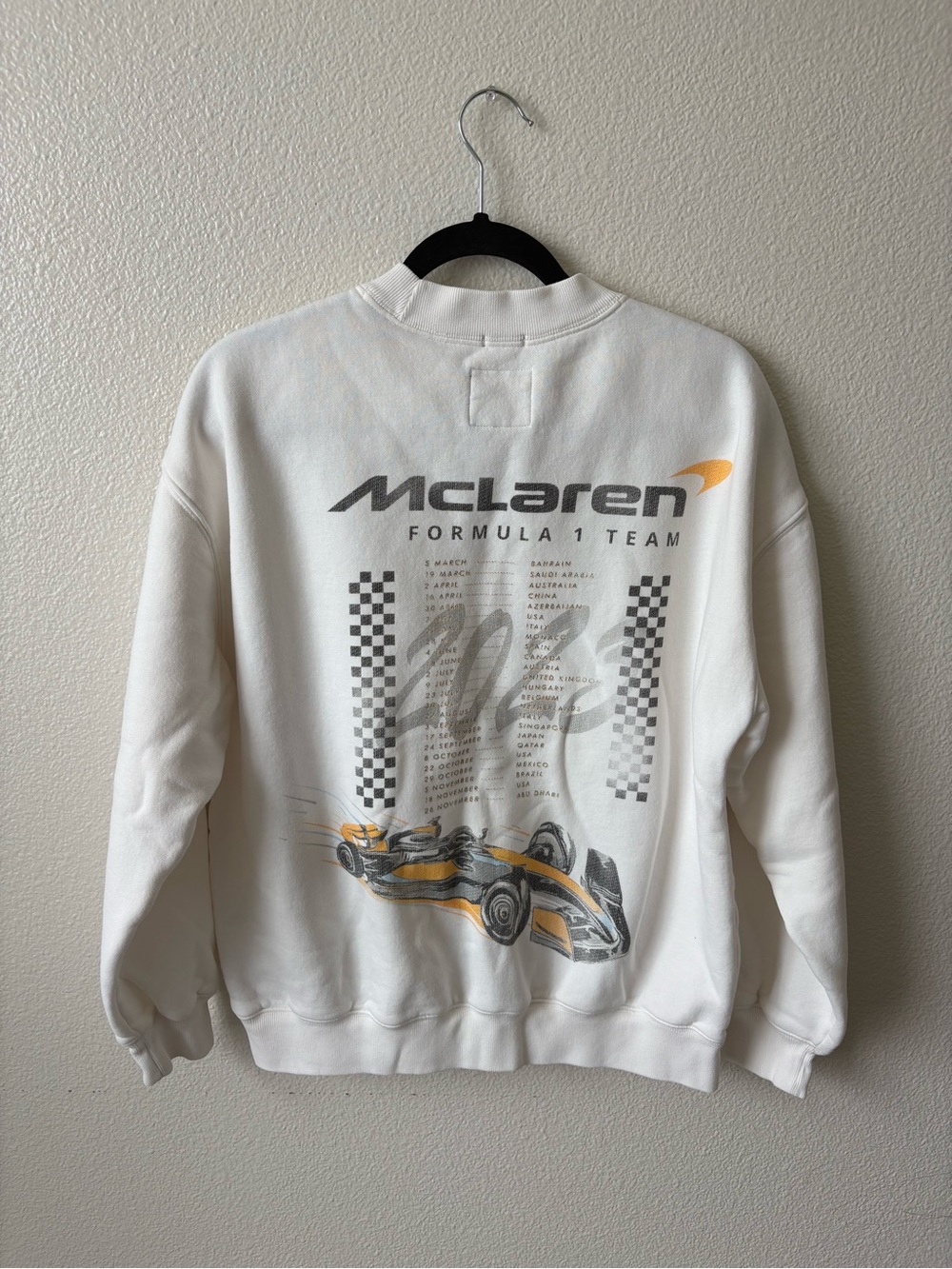 Abercrombie & Fitch McLaren Men's White Crewneck Sweatshirt Size S - Picture 4 of 7